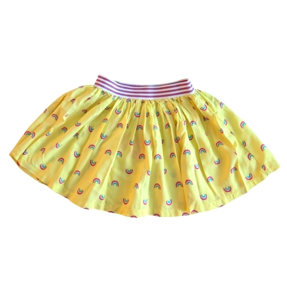 NWT Gymboree Girls Yellow Rainbow Patterned Cotton Skirt Size 5/6